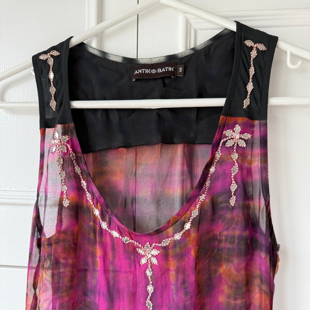 Antik Batik sheer long tunic top.